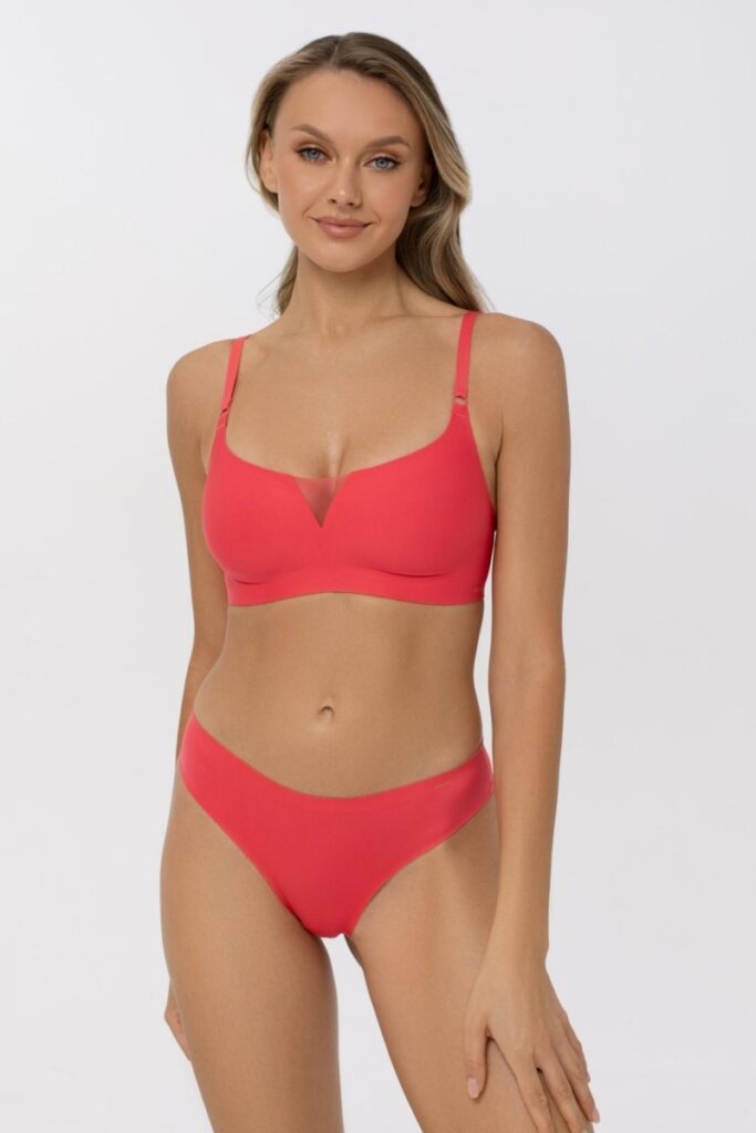 sku: S25-0864-01-TRS-SY | Brand: Marc Andre  | Size: 36 38 40 42 44  | Colors: Коралл  | Бренды Marc&Andre | Бюстгальтер Нижнее белье Бескаркасный | Title: Бюстгальтер TENDER SKIN