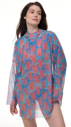 sku: 25004552 | Brand: RoDaSoleil  | Size: L/XL S/M  | Colors: Цветной  | Бренды RoDaSoleil | Пляжная одежда | Title: Футболка ОМАР ПАТТЕРН с капюшоном