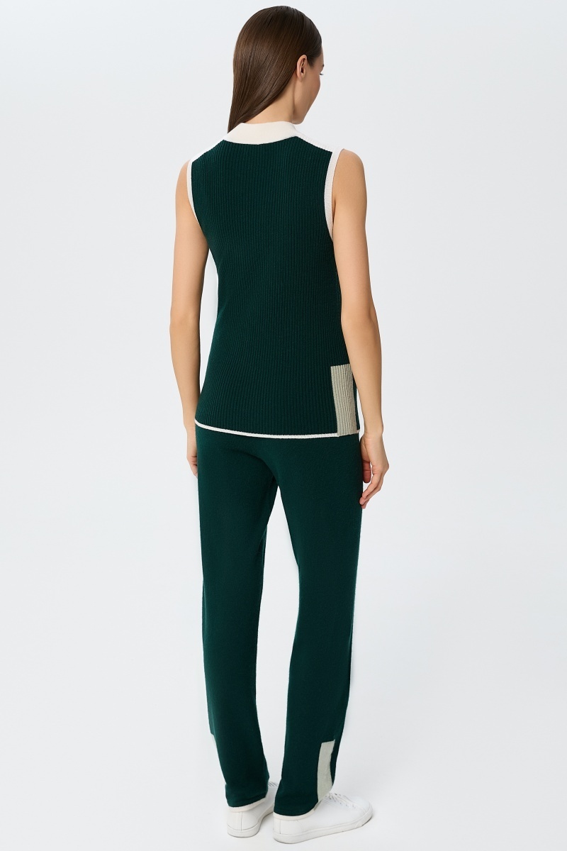 sku: W25-00CH0705 | Brand: Marc Andre  | Size: 36 38 40 42 44  | Colors: Зеленый  | Бренды Marc&Andre | Кашемир Джемперы | Title: Джемпер без рукава URBAN BLOCK