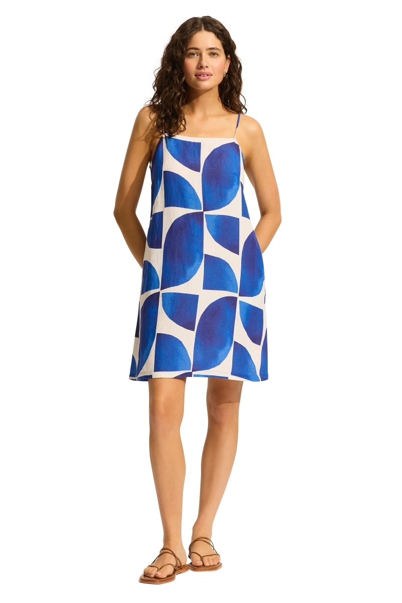 sku: 55458-DR | Brand: Seafolly  | Size: Small Medium Large  | Colors: Ультрамарин  | Бренды Seafolly | Пляжная одежда | Title: Платье