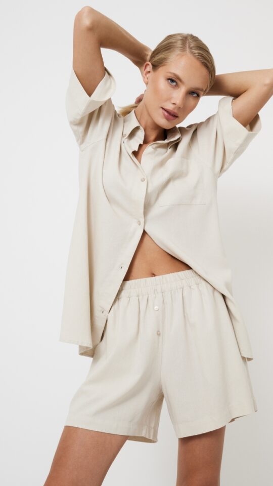 sku: KATARINA SET | Brand: Aruelle  | Size: XSmall Small Medium Large XLarge  | Colors: Бежевый  | Бренды Aruelle | Домашняя одежда Костюмы | Title: Комплект с шортами KATARINA