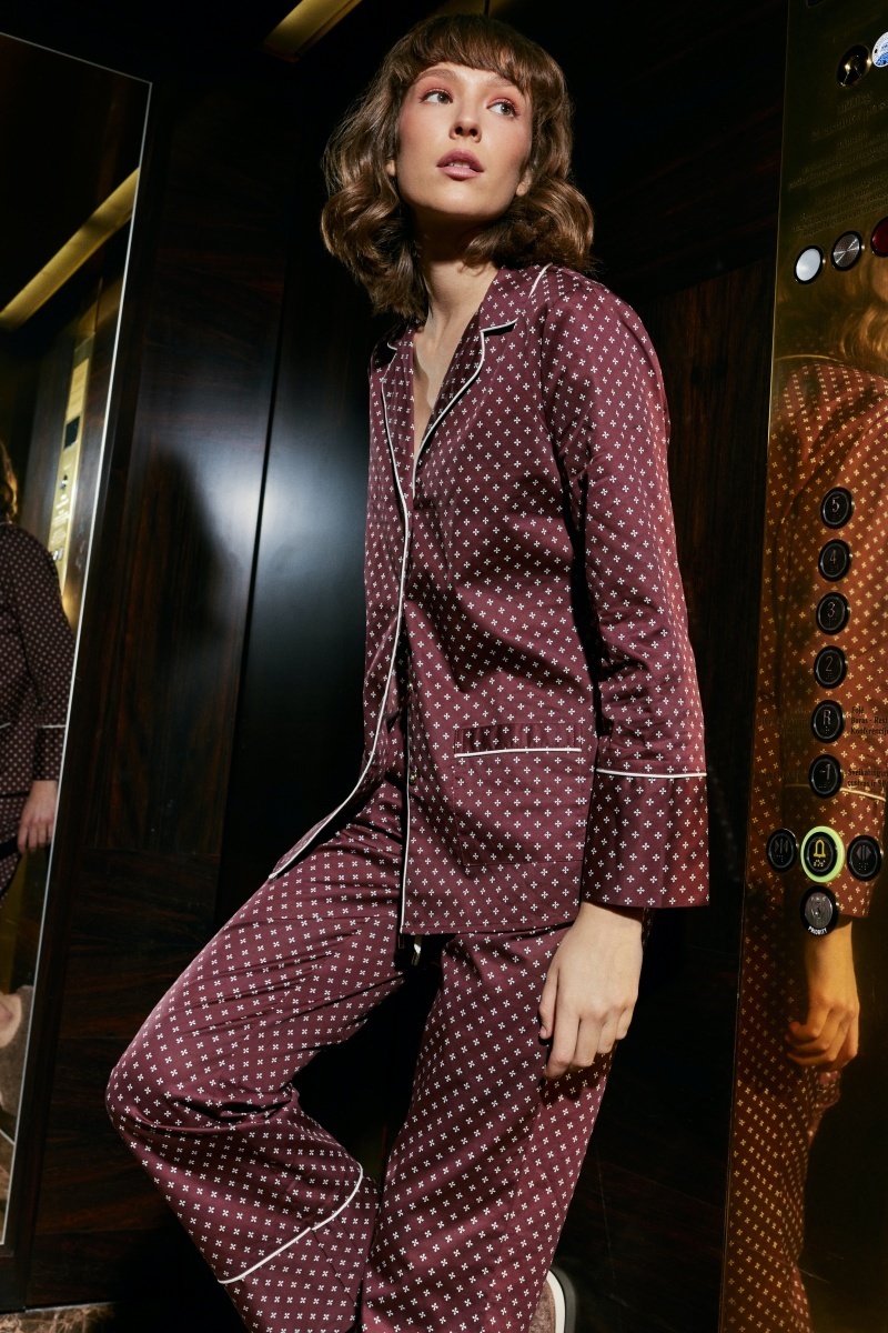 sku: GEORGETTE | Brand: Aruelle  | Size: XSmall Small Medium Large XLarge  | Colors: Бордовый  | Бренды Aruelle | Домашняя одежда Пижамы | Title: Пижама с брюками GEORGETTE