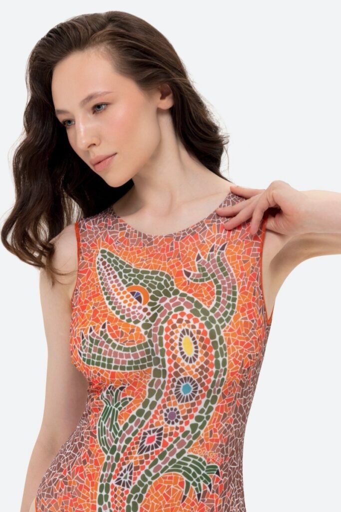 sku: 25001158 | Brand: RoDaSoleil  | Size: XSmall Small Medium Large XLarge  | Colors: Оранжевый  | Бренды RoDaSoleil | Купальники Слитные | Title: Слитный купальник КРОКОДИЛ ОРАНЖЕВЫЙ