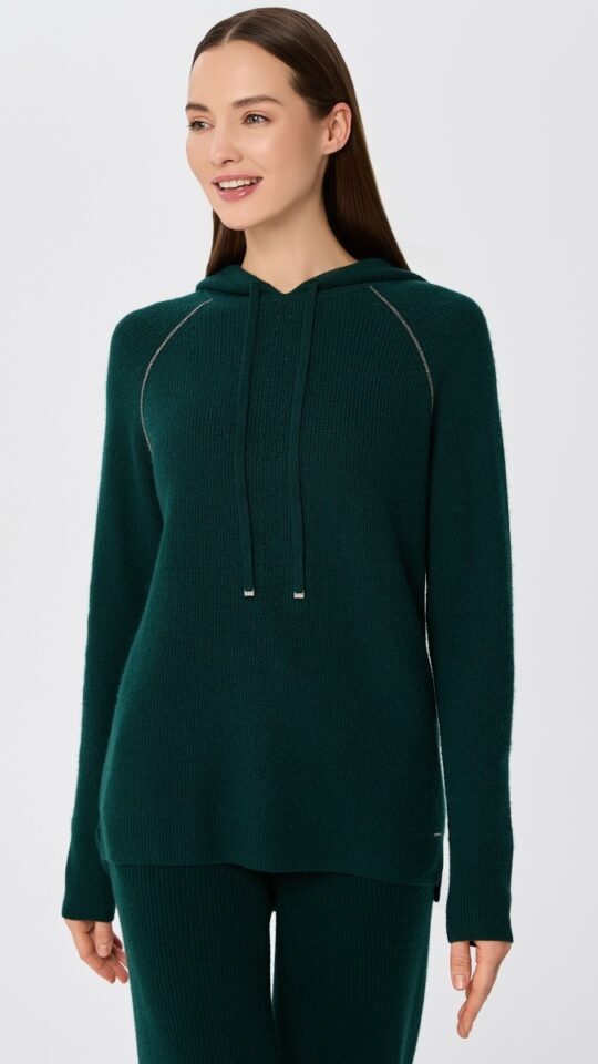 sku: W25-00CH0314 | Brand: Marc Andre  | Size: 36 38 40 42 44 46  | Colors: Изумруд  | Бренды Marc&Andre | Кашемир Джемперы | Title: Джемпер с капюшоном QUITE MOTION