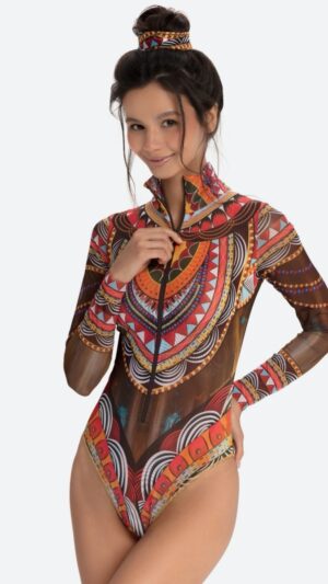 sku: 22003621 | Brand: RoDaSoleil  | Size: XSmall Small Medium Large XLarge  | Colors: Коричневый  | Бренды RoDaSoleil | Купальники Слитные | Title: Слитный купальник АФРИКА