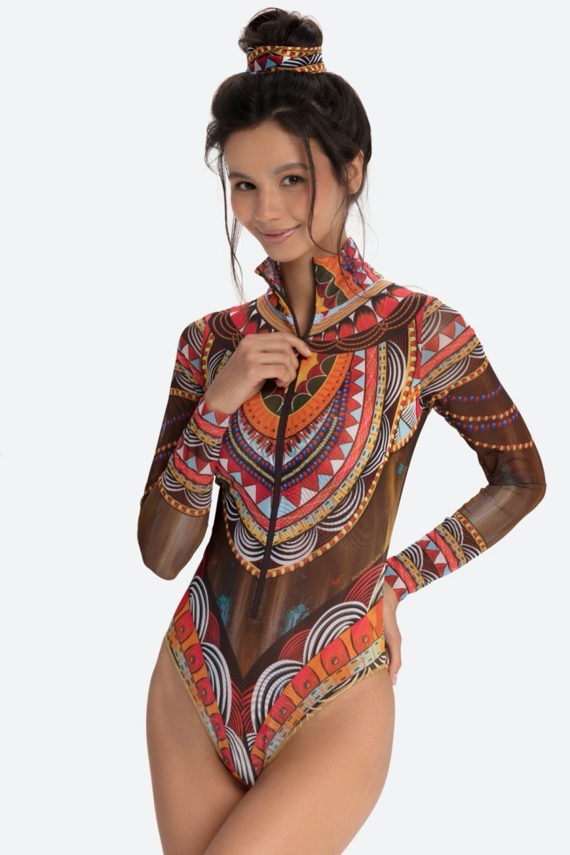 sku: 22003621 | Brand: RoDaSoleil  | Size: XSmall Small Medium Large XLarge  | Colors: Коричневый  | Бренды RoDaSoleil | Купальники Слитные | Title: Слитный купальник АФРИКА