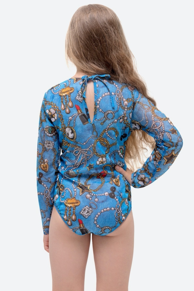 sku: 25002316 | Brand: RoDaSoleil | Size: 104 110 116 122 128 134 140 146 152 158 | Colors: Цветной | Бренды RoDaSoleil | Детские купальники | Title: Слитный купальник ДЖИНС