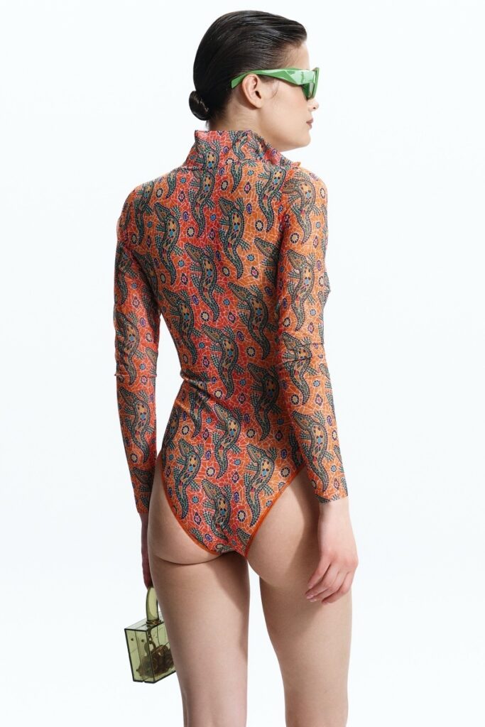 sku: 25003666 | Brand: RoDaSoleil  | Size: XSmall Small Medium Large XLarge  | Colors: Цветной  | Бренды RoDaSoleil | Купальники Слитные | Title: Слитный купальник КРОКОДИЛ ОРАНЖЕВЫЙ ПАТТЕРН