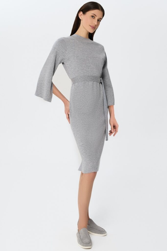 sku: W25-00CH0203 | Brand: Marc Andre  | Size: 36 38 40 42 44  | Colors: Серый  | Бренды Marc&Andre | Кашемир | Title: Платье ETERNAL WAVES