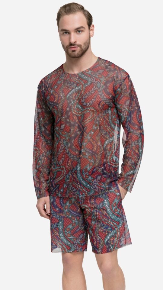 sku: 25981774 | Brand: RoDaSoleil  | Size: XSmall Small Medium Large XLarge XXLarge  | Colors: Цветной  | Бренды RoDaSoleil | Пляжная одежда | Мужская коллекция Пляжная одежда | Title: Бермуды ЗМЕИ МОЗАИКА