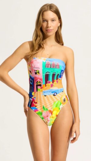 sku: 11117DD231 | Brand: Seafolly  | Size: Small Medium Large  | Colors: Бирюзовый  | Бренды Seafolly | Купальники Слитные | Title: Слитный купальник