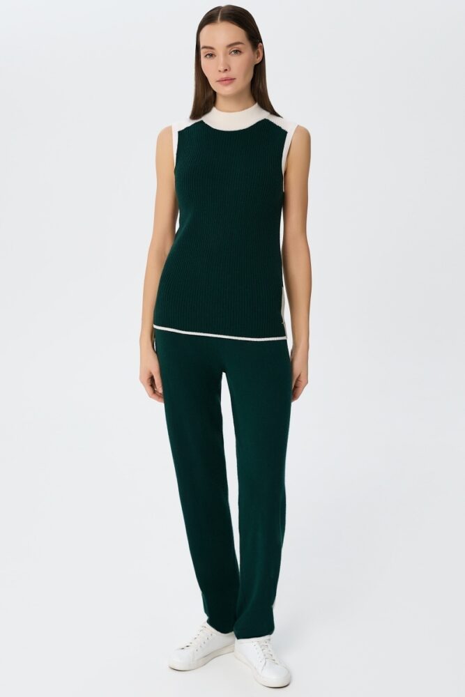 sku: W25-00CH0705 | Brand: Marc Andre  | Size: 36 38 40 42 44  | Colors: Зеленый  | Бренды Marc&Andre | Кашемир Джемперы | Title: Джемпер без рукава URBAN BLOCK