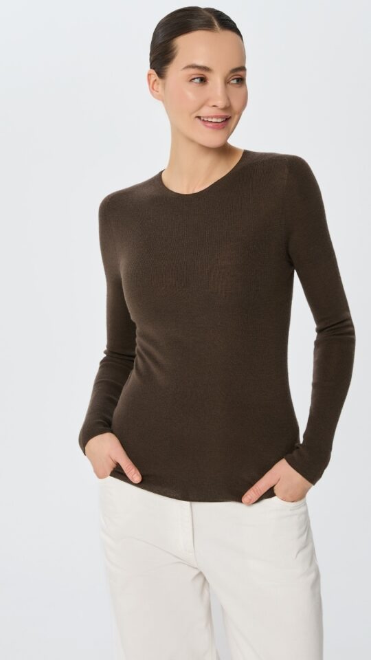 sku: W25-00MW2019 | Brand: Marc Andre  | Size: 36 38 40 42 44 46  | Colors: Коричневый  | Бренды Marc&Andre | Кашемир Джемперы | Title: Лонгслив SHEER WHISPER