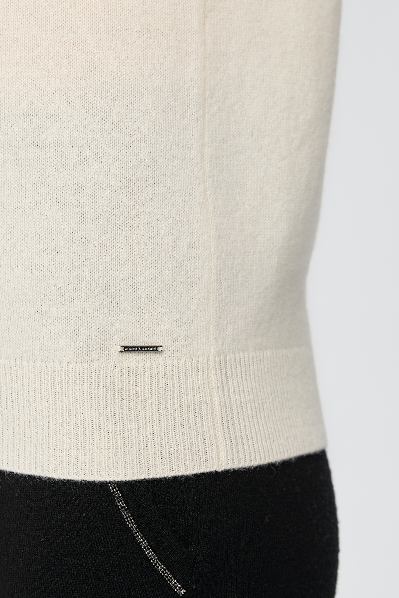 sku: W25-00CH1308 | Brand: Marc Andre  | Size: 36 38 40 42 44 46  | Colors: Белый  | Бренды Marc&Andre | Кашемир Джемперы | Title: Джемпер с коротким рукавом DAILY DELIGHT