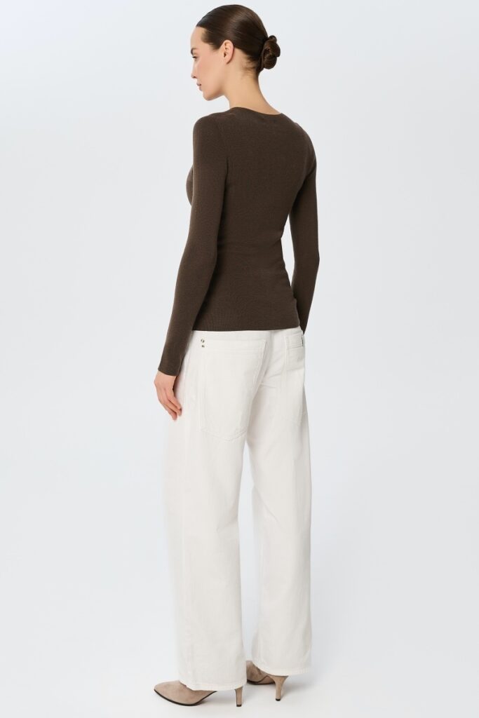 sku: W25-00MW2019 | Brand: Marc Andre  | Size: 36 38 40 42 44 46  | Colors: Коричневый  | Бренды Marc&Andre | Кашемир Джемперы | Title: Лонгслив SHEER WHISPER