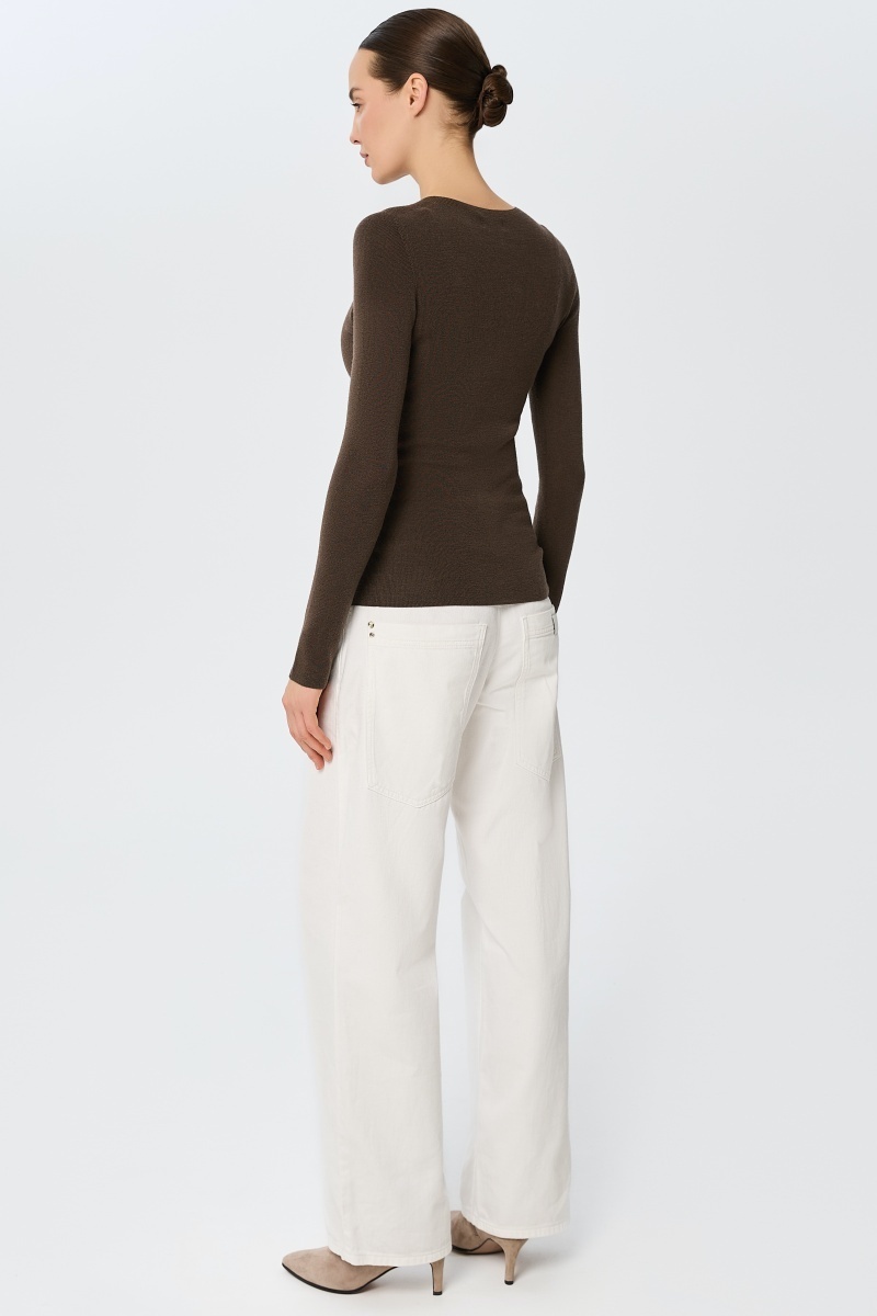 sku: W25-00MW2019 | Brand: Marc Andre  | Size: 36 38 40 42 44 46  | Colors: Коричневый  | Бренды Marc&Andre | Кашемир Джемперы | Title: Лонгслив SHEER WHISPER