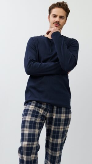 sku: LUC | Brand: Aruelle  | Size: Small Medium Large XLarge XXLarge  | Colors: Синий/Бежевый  | Бренды Aruelle | Мужская коллекция Пижамы | Title: Пижама с брюками LUC