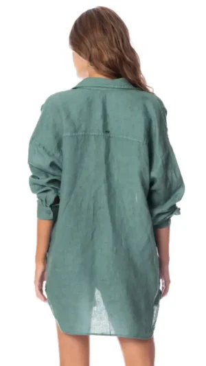 sku: PT2075CLS008 | Brand: Maaji  | Size: Medium Large  | Colors: Темный зеленый  | Бренды Maaji | Пляжная одежда | Title: Рубашка EUCALYPTUS GREEN