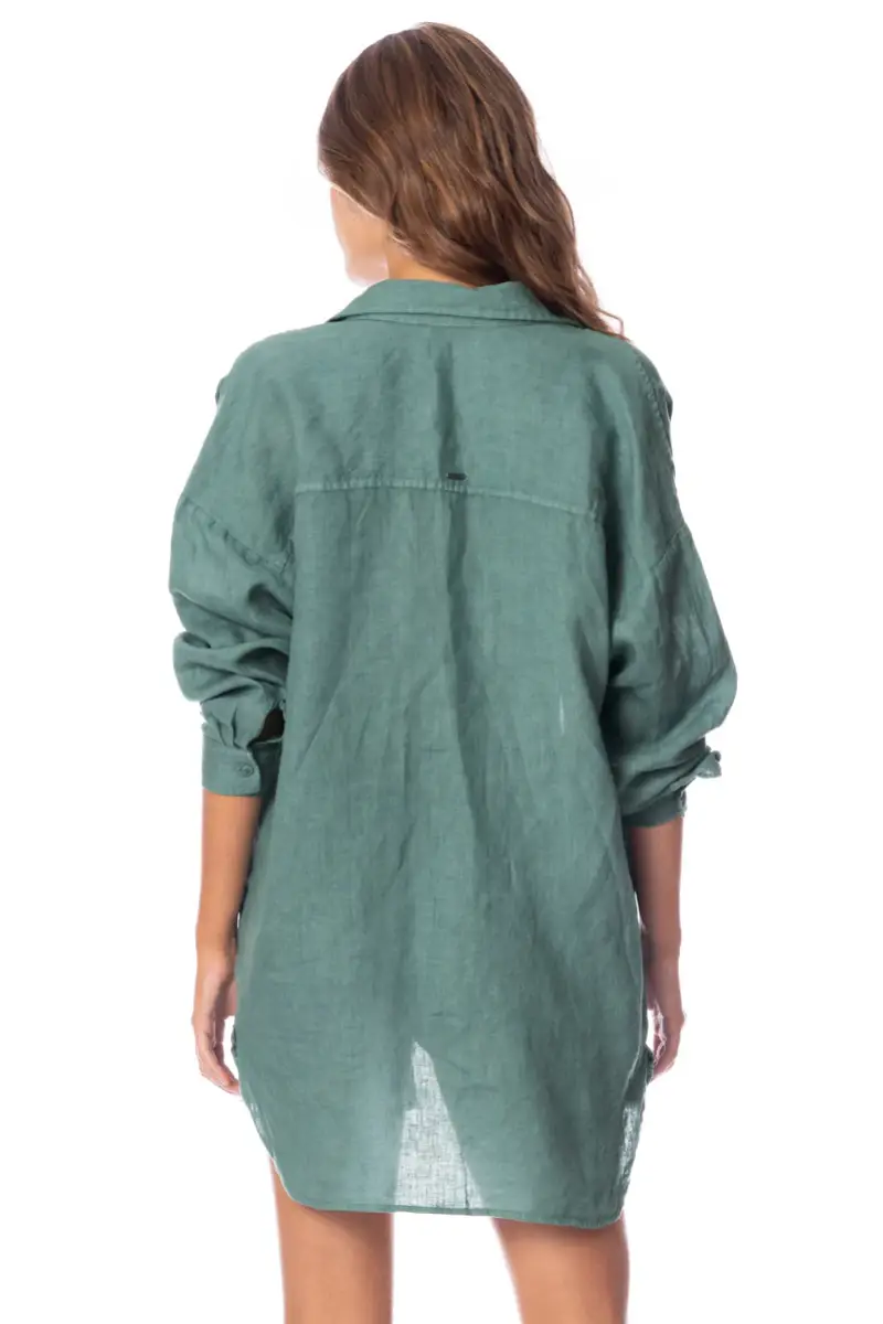 sku: PT2075CLS008 | Brand: Maaji  | Size: Medium Large  | Colors: Темный зеленый  | Бренды Maaji | Пляжная одежда | Title: Рубашка EUCALYPTUS GREEN