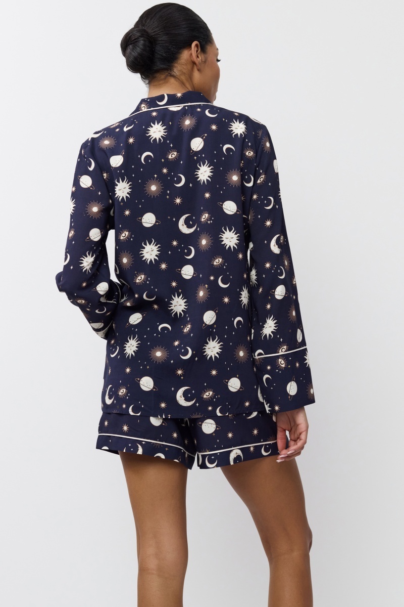 sku: VENUS | Brand: Aruelle  | Size: XSmall Small Medium Large XLarge  | Colors: Синий/Кремовый  | Бренды Aruelle | Домашняя одежда Пижамы | Title: Пижама с шортами VENUS