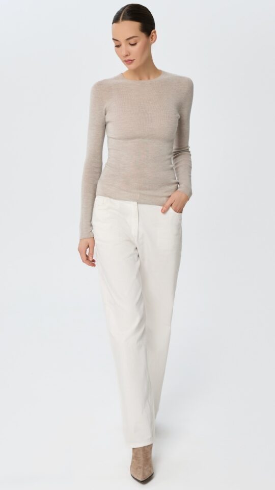 sku: W25-00MW1919 | Brand: Marc Andre  | Size: 36 38 40 42 44 46  | Colors: Бежевый  | Бренды Marc&Andre | Кашемир Джемперы | Title: Лонгслив SHEER WHISPER