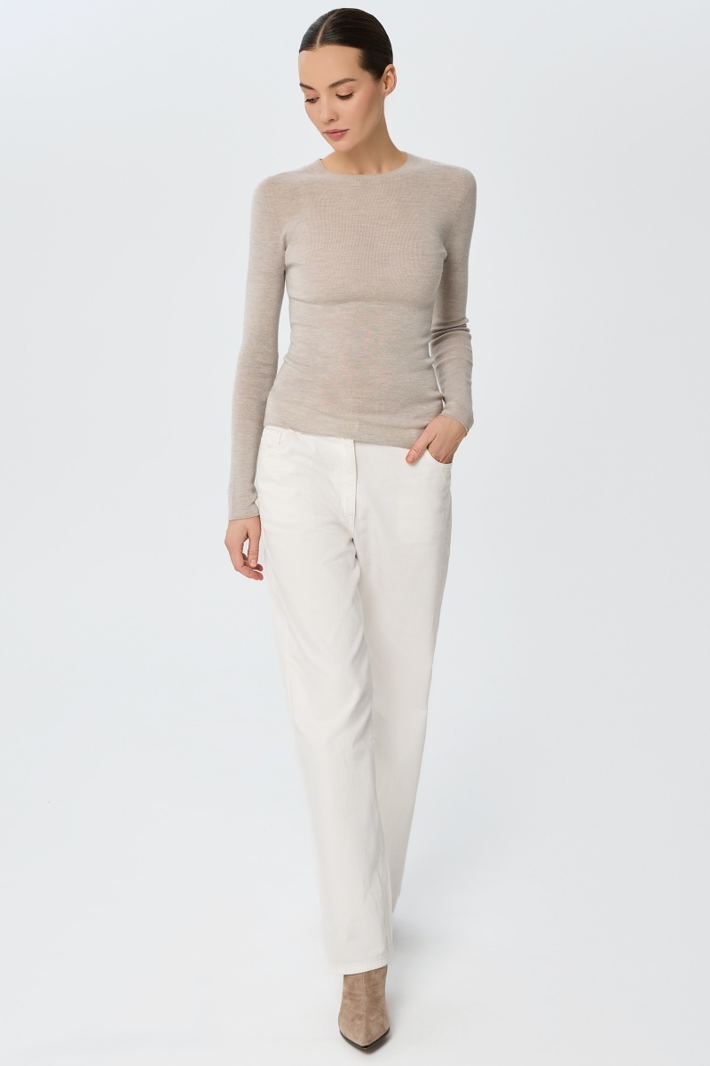 sku: W25-00MW1919 | Brand: Marc Andre  | Size: 36 38 40 42 44 46  | Colors: Бежевый  | Бренды Marc&Andre | Кашемир Джемперы | Title: Лонгслив SHEER WHISPER