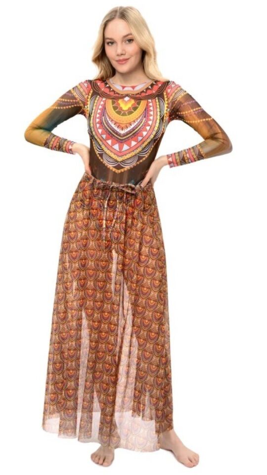 sku: 22000378 | Brand: RoDaSoleil  | Size: Onesize  | Colors: Коричневый  | Бренды RoDaSoleil | Пляжная одежда | Title: Юбка АФРИКА