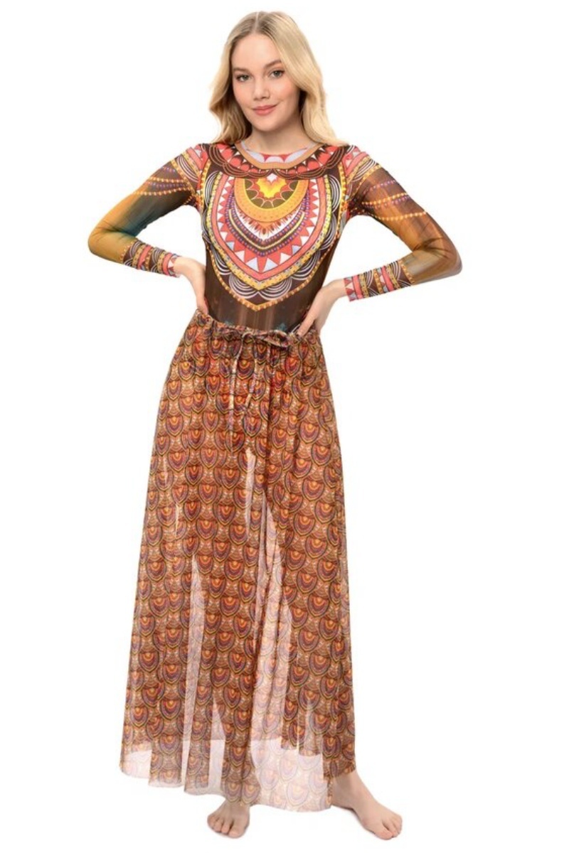 sku: 22000378 | Brand: RoDaSoleil  | Size: Onesize  | Colors: Коричневый  | Бренды RoDaSoleil | Пляжная одежда | Title: Юбка АФРИКА