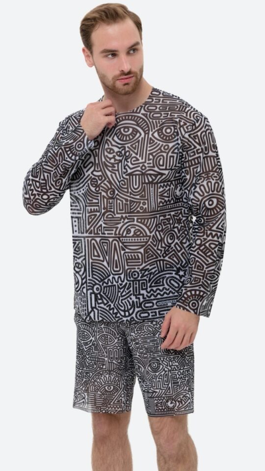 sku: 25003335 | Brand: RoDaSoleil  | Size: XSmall Small Medium Large XLarge XXLarge  | Colors: Цветной  | Бренды RoDaSoleil | Пляжная одежда | Мужская коллекция Пляжная одежда | Title: Футболка DOODLING