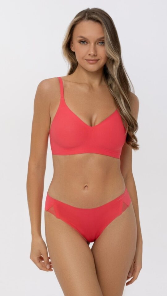 sku: S25-0854-01-TRS-SY | Brand: Marc Andre  | Size: 36 38 40 42 44  | Colors: Коралл  | Бренды Marc&Andre | Бюстгальтер Нижнее белье Бескаркасный | Title: Бюстгальтер SECOND SKIN