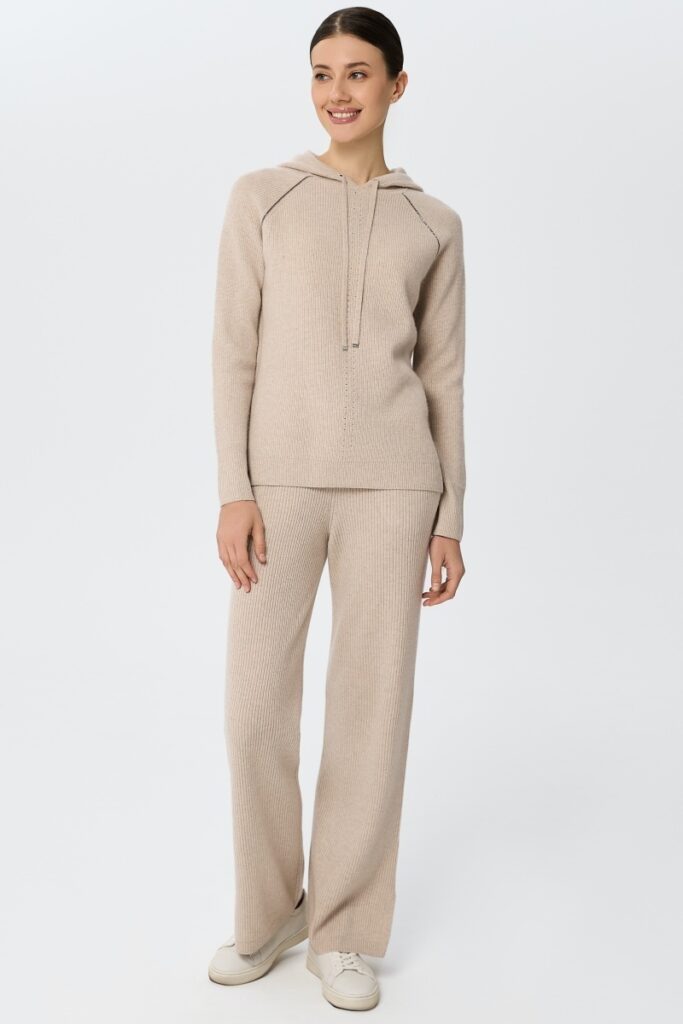 sku: W25-00CH0414 | Brand: Marc Andre  | Size: 36 38 40 42 44  | Colors: Бежевый  | Бренды Marc&Andre | Кашемир Джемперы | Title: Джемпер с капюшоном QUITE MOTION