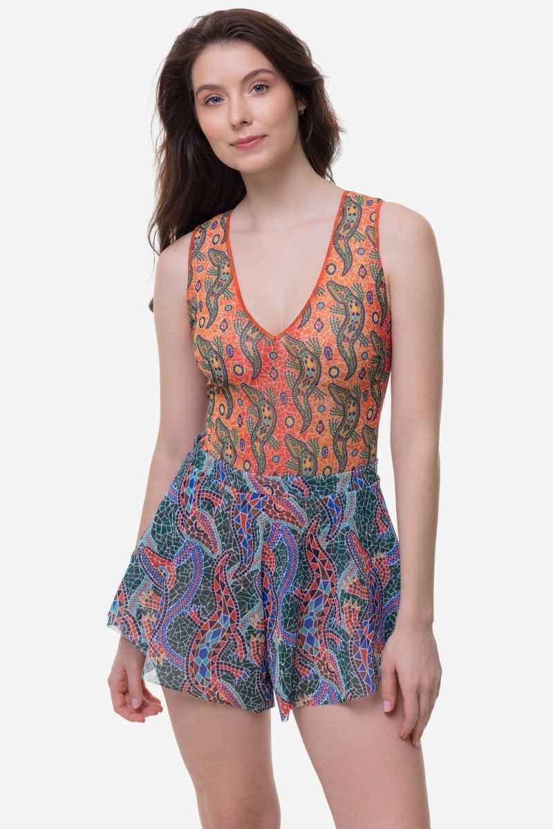 sku: 25001673 | Brand: RoDaSoleil  | Size: XSmall Small Medium Large  | Colors: Цветной  | Бренды RoDaSoleil | Пляжная одежда | Title: Шорты КРОКОДИЛ МУЛЬТИКОЛОР ПАТТЕРН