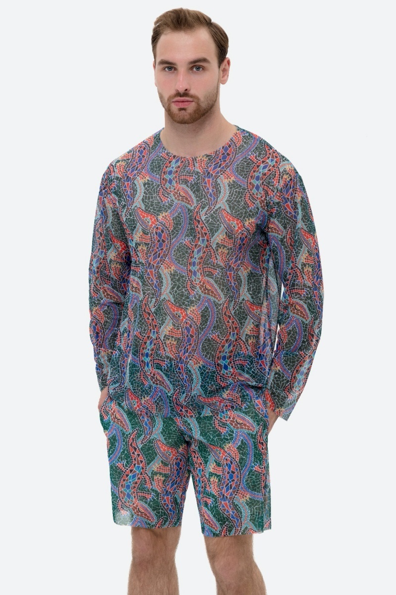 sku: 25981773 | Brand: RoDaSoleil  | Size: Small Medium Large XLarge XXLarge  | Colors: Цветной  | Бренды RoDaSoleil | Пляжная одежда | Мужская коллекция Пляжная одежда | Title: Бермуды КРОКОДИЛ МУЛЬТИКОЛОР ПАТТЕРН