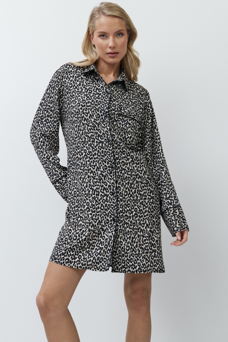 sku: LEONA | Brand: Aruelle | Size: XSmall Small Medium Large XLarge XXLarge | Colors: Леопард | Бренды Aruelle | Домашняя одежда Сорочки | Title: Сорочка LEONA