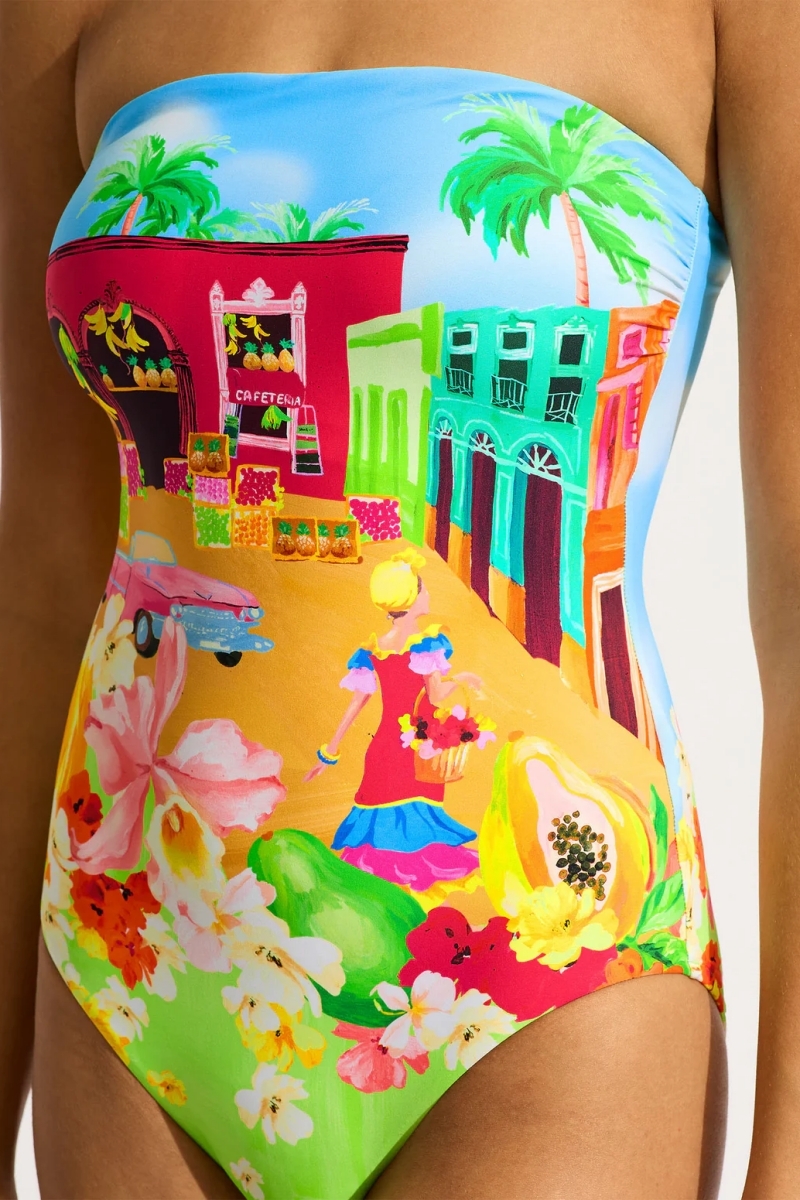 sku: 11099-231 | Brand: Seafolly  | Size: Small Medium Large  | Colors: Бирюзовый  | Бренды Seafolly | Купальники Слитные | Title: Слитный купальник