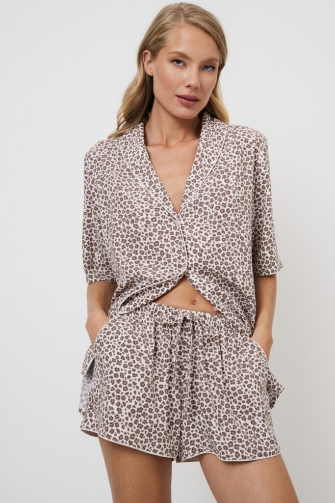 sku: LUMIELLE | Brand: Aruelle  | Size: XSmall Small Medium Large XLarge XXLarge  | Colors: Леопард  | Бренды Aruelle | Домашняя одежда Пижамы | Title: Пижама с шортами LUMIELLE