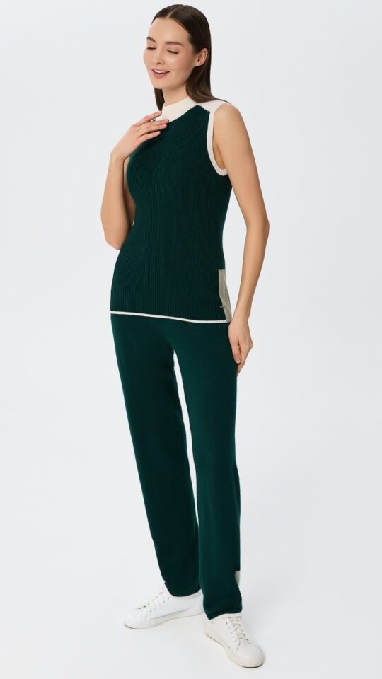 sku: W25-00CH0705 | Brand: Marc Andre  | Size: 36 38 40 42 44  | Colors: Зеленый  | Бренды Marc&Andre | Кашемир Джемперы | Title: Джемпер без рукава URBAN BLOCK