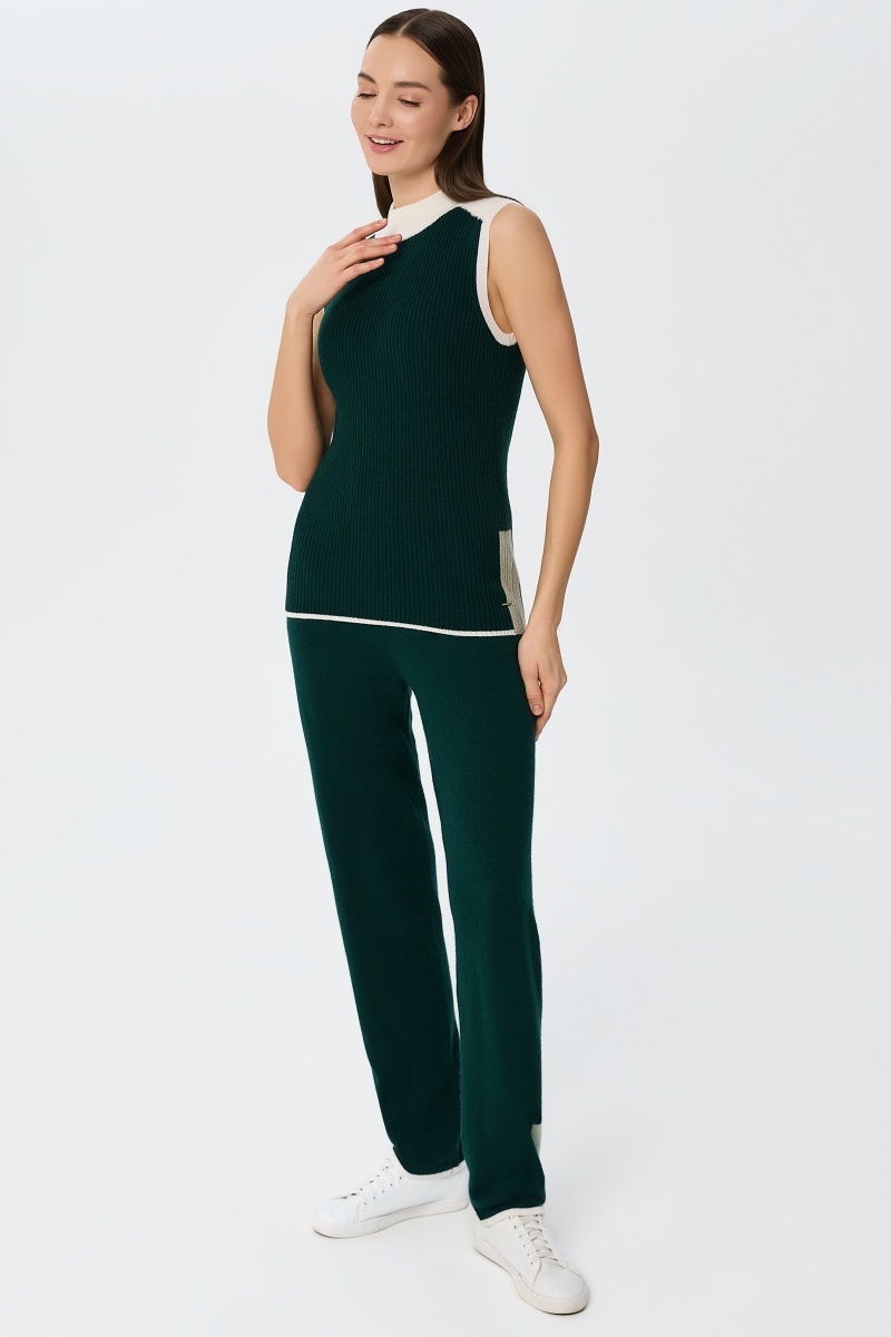 sku: W25-00CH0705 | Brand: Marc Andre  | Size: 36 38 40 42 44  | Colors: Зеленый  | Бренды Marc&Andre | Кашемир Джемперы | Title: Джемпер без рукава URBAN BLOCK