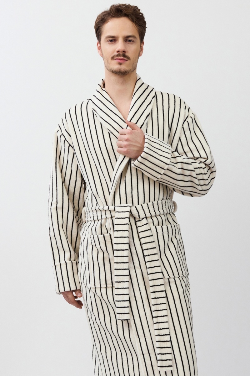 sku: LANA | Brand: Aruelle  | Size: Small Medium Large XLarge XXLarge  | Colors: Кремовый/Черный  | Бренды Aruelle | Мужская коллекция Халаты | Title: Халат LANA