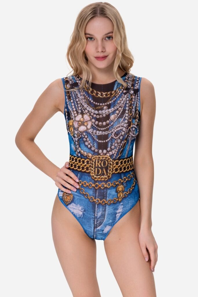 sku: 25001116 | Brand: RoDaSoleil  | Size: XSmall Small Medium Large XLarge  | Colors: Цветной  | Бренды RoDaSoleil | Купальники Слитные | Title: Слитный купальник ДЖИНС