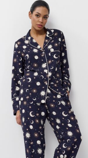 sku: VENUS | Brand: Aruelle  | Size: XSmall Small Medium Large XLarge  | Colors: Синий/Кремовый  | Бренды Aruelle | Домашняя одежда Пижамы | Title: Пижама с  брюками VENUS