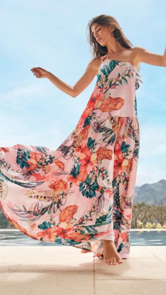 sku: 25055C | Brand: Cosita Linda  | Size: Small Medium Large  | Colors: Мульти  | Бренды Cosita Linda | Пляжная одежда | Title: Пляжная туника EXOTIC LEAVES