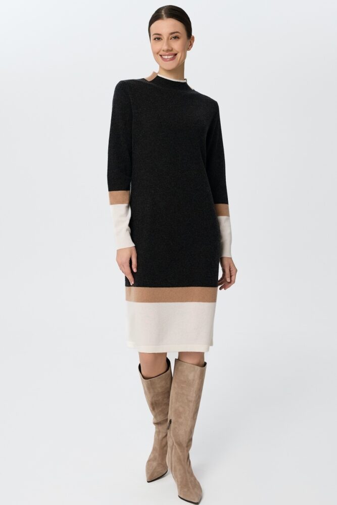 sku: W25-00CH0503 | Brand: Marc Andre  | Size: 36 38 40 42 44  | Colors: Черный  | Бренды Marc&Andre | Кашемир | Title: Платье URBAN BLOCK