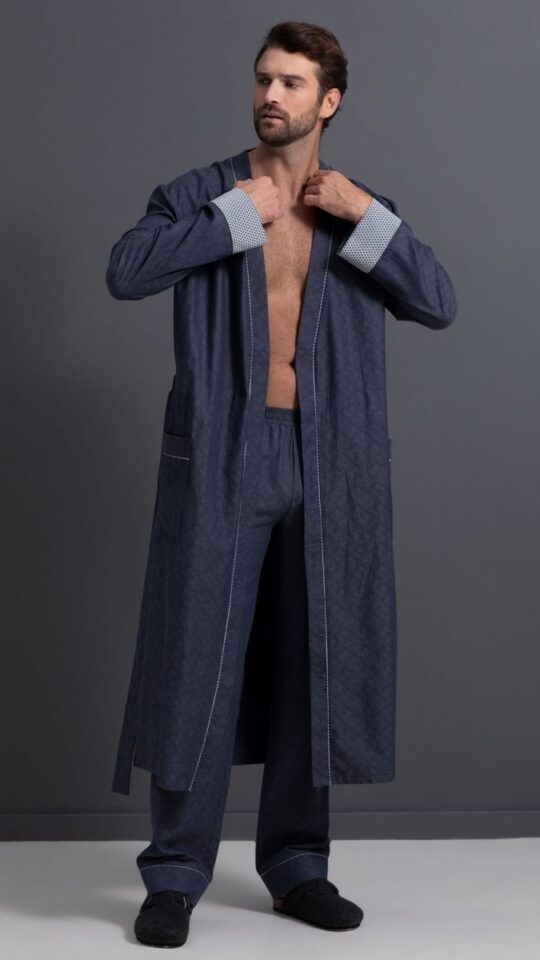 sku: 55370 | Brand: Laete  | Size: Medium Large XLarge XXLarge 3XL 4XL  | Colors: Темно-синий  | Бренды Laete | Мужская коллекция Халаты | Title: Халат