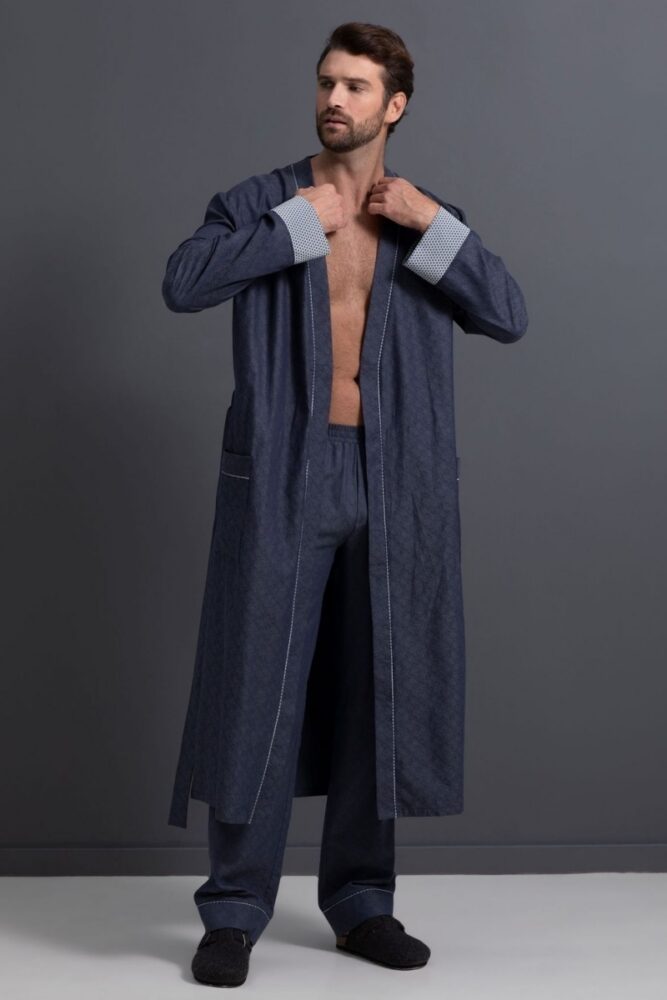 sku: 55370 | Brand: Laete  | Size: Medium Large XLarge XXLarge 3XL 4XL  | Colors: Темно-синий  | Бренды Laete | Мужская коллекция Халаты | Title: Халат