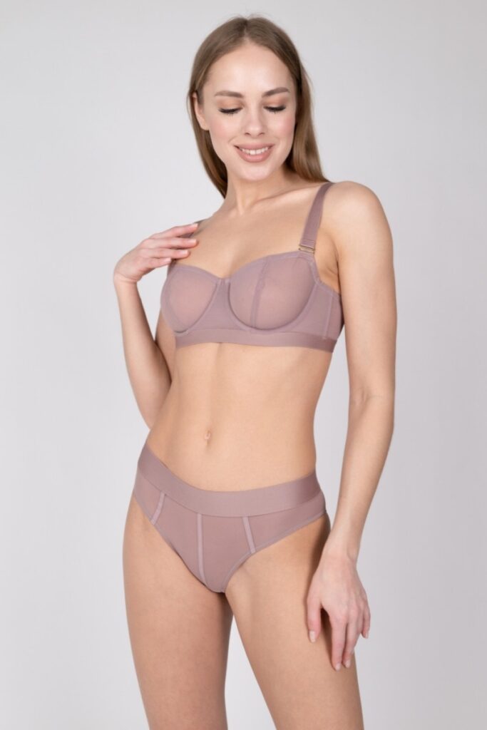 sku: 50075 | Brand: Rose&Petal  | Size: Small Medium Large XLarge  | Colors: Серо-коричневый  | Бренды Rose&Petal | Трусы Нижнее белье Слипы | Title: Cлипы TULLE GRAPHIQUE