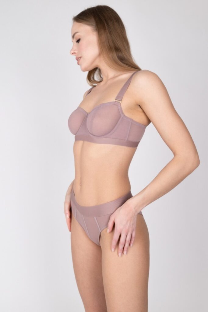 sku: 50075 | Brand: Rose&Petal  | Size: Small Medium Large XLarge  | Colors: Серо-коричневый  | Бренды Rose&Petal | Трусы Нижнее белье Слипы | Title: Cлипы TULLE GRAPHIQUE