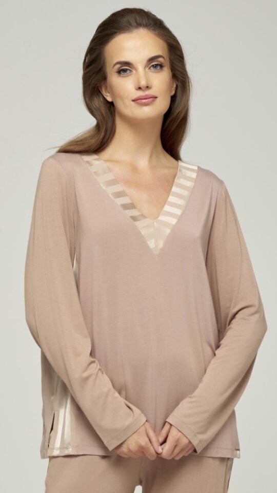 sku: W22-00VI208-L | Brand: Marc Andre  | Size: 36 38 40 42 44  | Colors: Бежевый  | Бренды Marc&Andre | Домашняя одежда Топ домашний | Title: Блуза EASY PACE