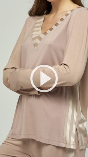 sku: W22-00VI208-L | Brand: Marc Andre  | Size: 36 38 40 42 44  | Colors: Бежевый  | Бренды Marc&Andre | Домашняя одежда Топ домашний | Title: Блуза EASY PACE