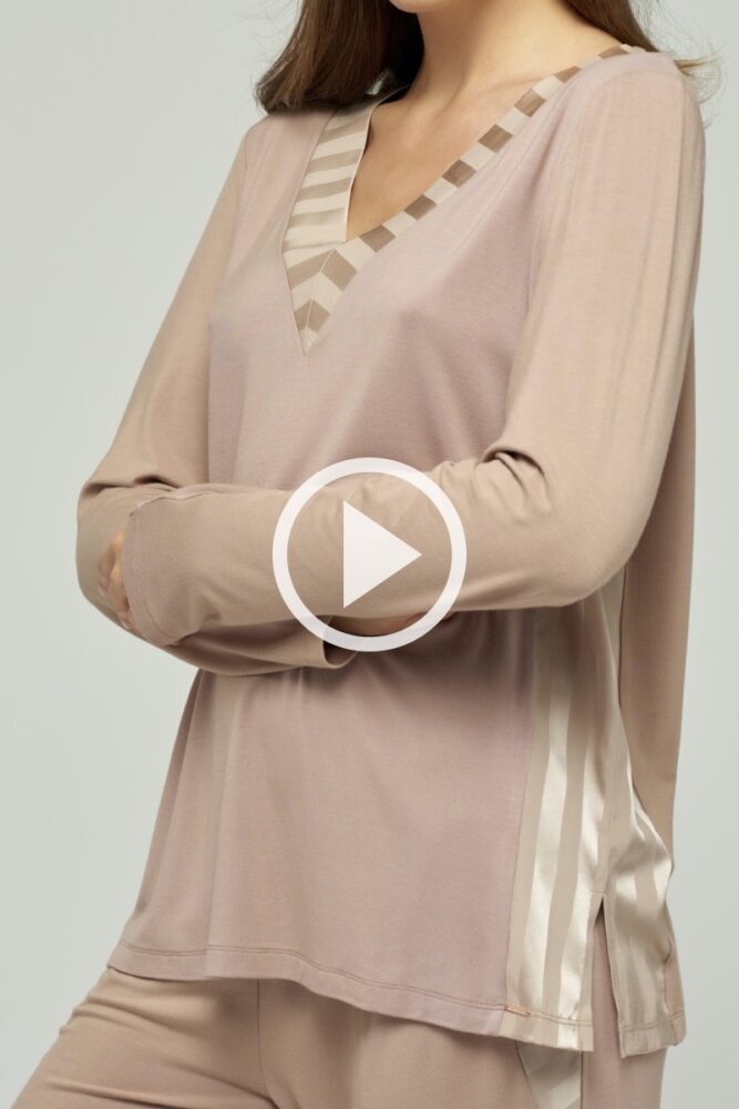 sku: W22-00VI208-L | Brand: Marc Andre  | Size: 36 38 40 42 44  | Colors: Бежевый  | Бренды Marc&Andre | Домашняя одежда Топ домашний | Title: Блуза EASY PACE